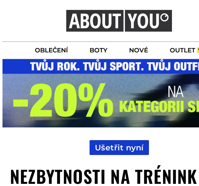 ABOUT YOU: -20 % na sportovní kousky – červen 2026 | Nuslet.cz