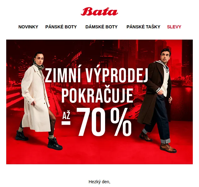 Baťa: zimní výprodej se slevou až 70 % – červenec 2026 | Nuslet.cz