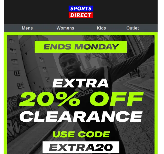 Sportsdirect: Extra 20% sleva na Clearance – červen 2026 | Nuslet.cz