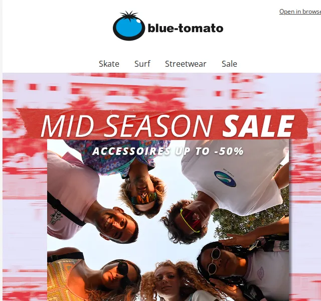 BLUE TOMATO: doplňky až 50% sleva – červen 2026 | Nuslet.cz