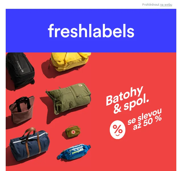 Freshlabels: Batohy a zavazadla až -50 % – červen 2026 | Nuslet.cz