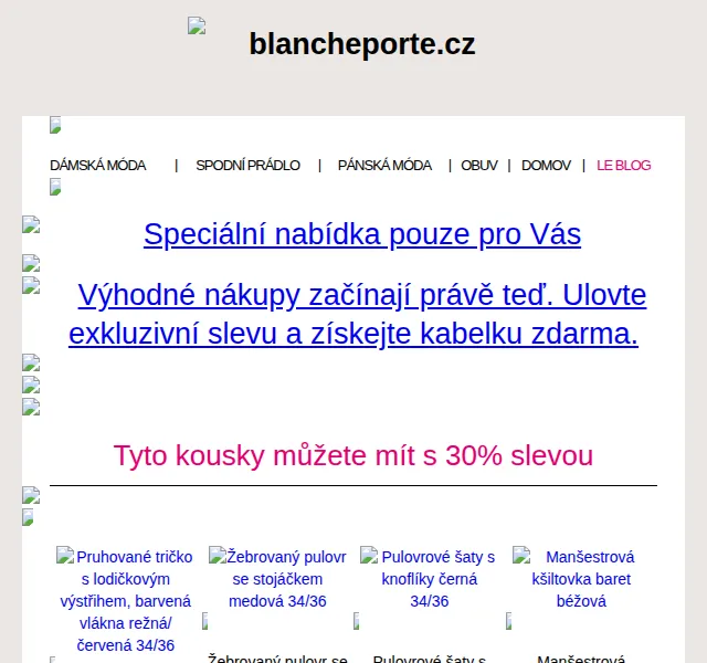 Blancheporte: –30 % a dárek – červen 2026 | Nuslet.cz