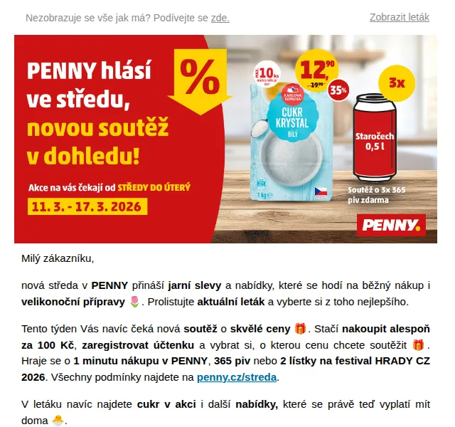 Penny: Soutěž o 365 piv a cukr v akci – březen 2026 | Nuslet.cz