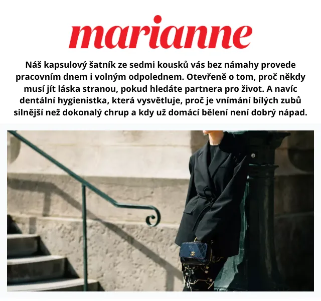 Marianne: Předplatné 799 Kč + vlasová péče – duben 2026