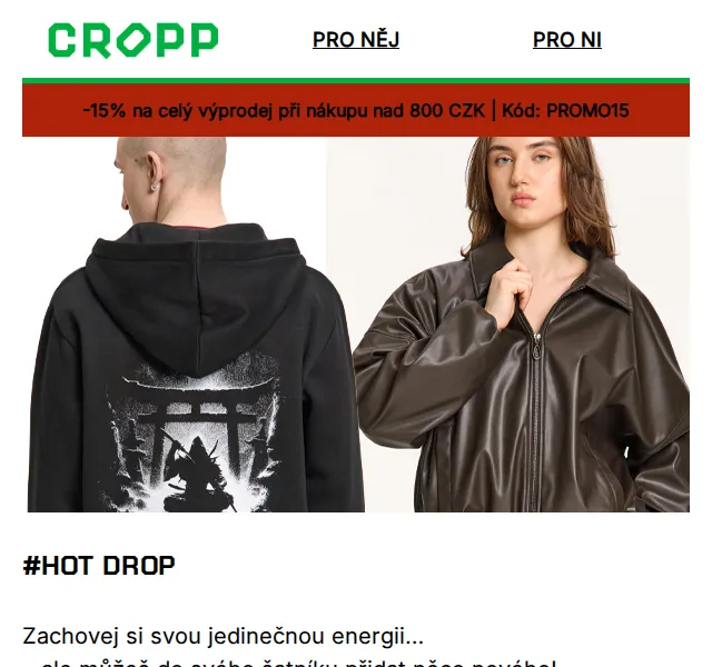 Cropp: -15% na výprodej + nové kolekce – duben 2026
