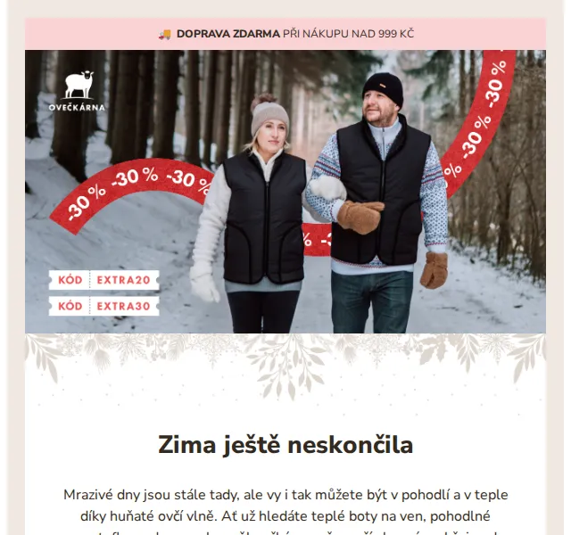 Ovečkárna: Zimní zboží až 30% sleva – červen 2026 | Nuslet.cz