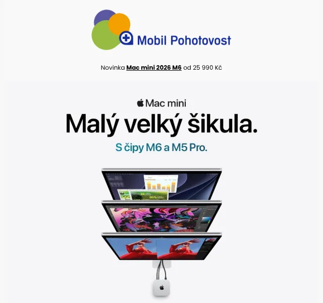 Mobil Pohotovost: Apple Mac mini M6 od 25 990 Kč