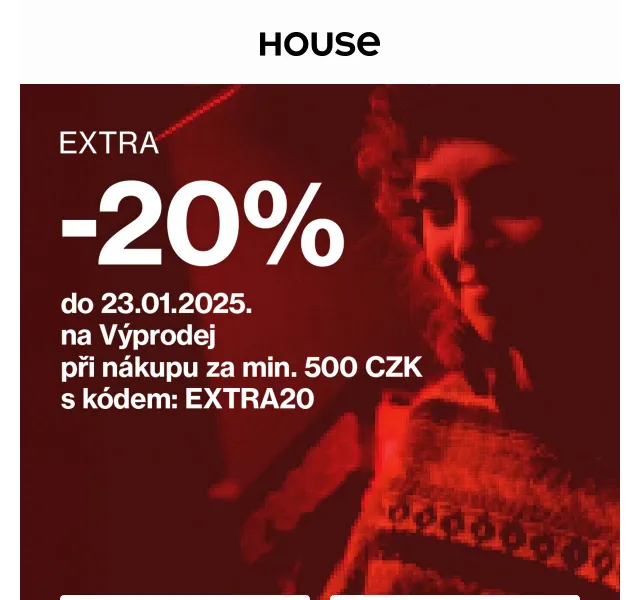 HOUSE: Dalších -20 % na výprodej – červenec 2026 | Nuslet.cz