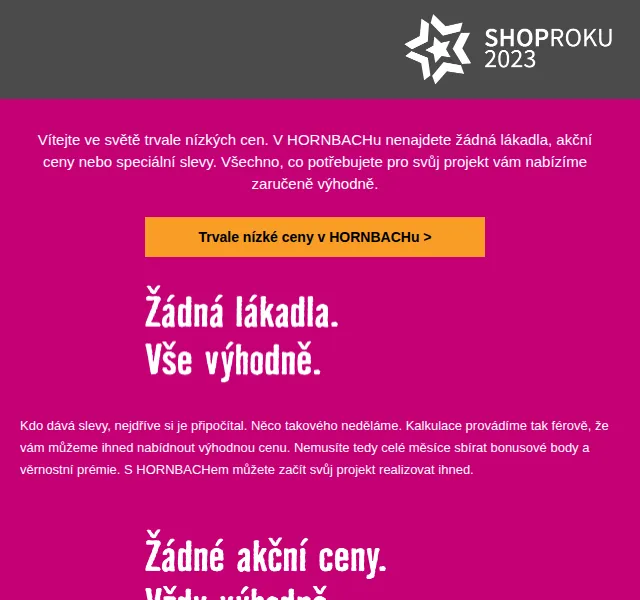 HORNBACH: Trvale nízké ceny – červenec 2026 | Nuslet.cz