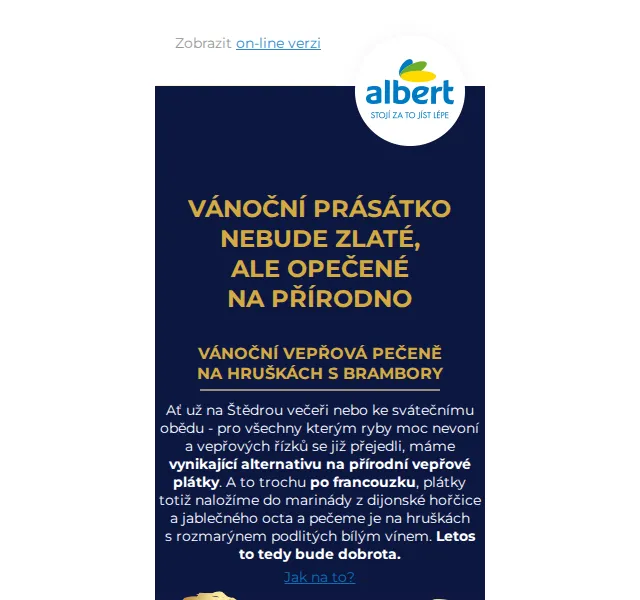 Albert: Vepřová pečeně bez kosti s 58% slevou – červen 2026 | Nuslet.cz