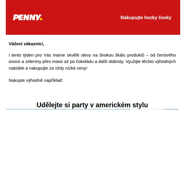 Penny: sleva 48 % na okurku a americká party – únor 2025 | Nuslet.cz