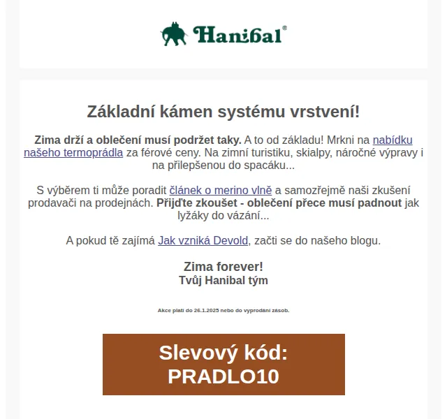 Hanibal.cz: Termoprádlo za férové ceny – červen 2026 | Nuslet.cz