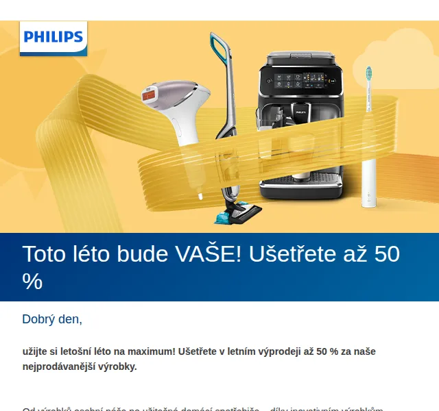 Philips: Letní výprodej se slevami až 50 % – červen 2026 | Nuslet.cz