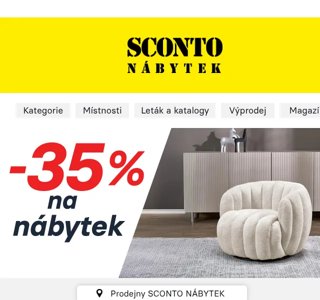Sconto: -35 % na nábytek – červen 2026 | Nuslet.cz