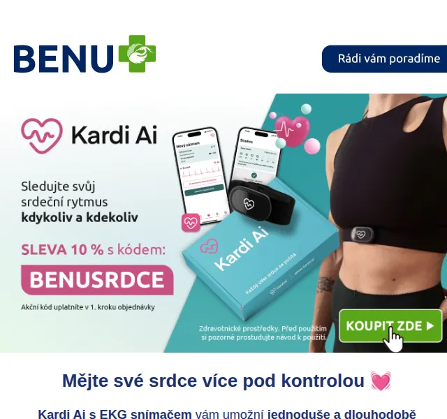 BENU E-shop: Kardi Ai slevový kód 10 % – září