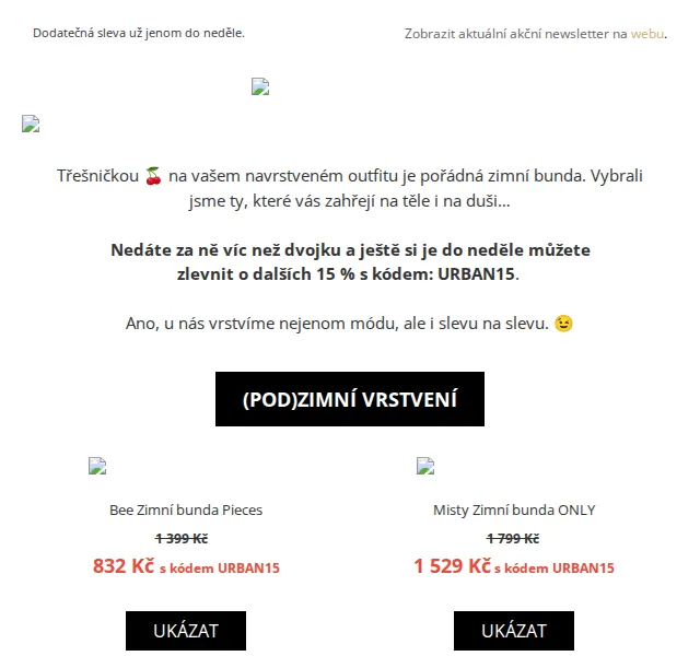 UrbanStore: Zimní bundy do 1.999 Kč + 15% sleva – červen 2026 | Nuslet.cz