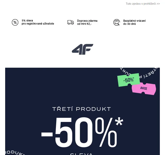 4Fstore: 50% sleva na třetí produkt – červen 2026 | Nuslet.cz