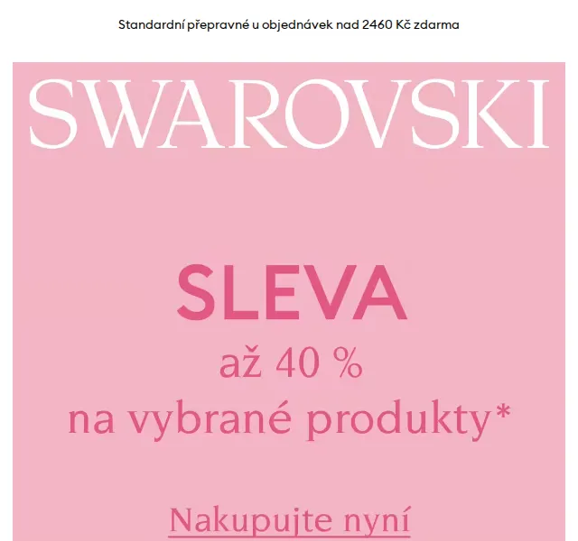 Swarovski: Sleva až 40 % na šperky a hodinky – červenec 2026 | Nuslet.cz