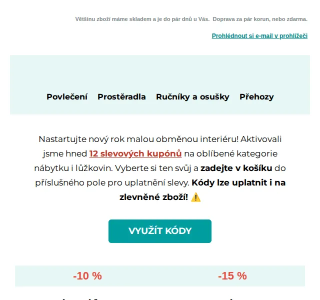 Výprodej povlečení: Slevy až 20 % na lůžkoviny – červen 2026 | Nuslet.cz