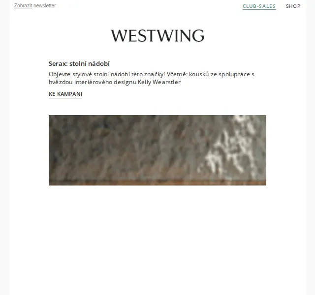 Westwing: Serax nádobí a nábytek, Westwing Collection svítidla – červen 2026 | Nuslet.cz