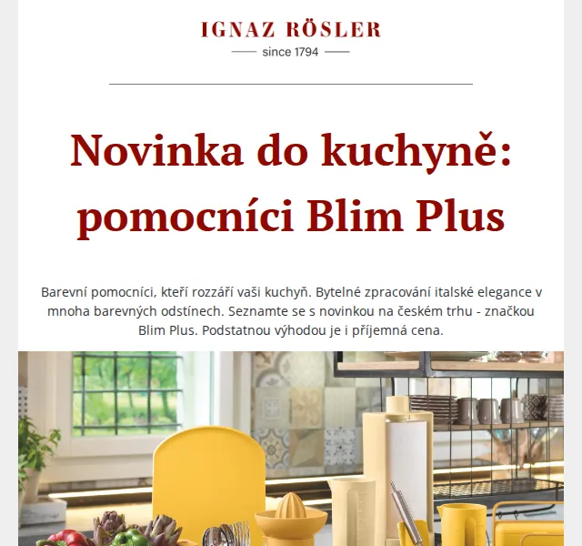 Ignazrosler.cz: pomocníci Blim Plus do kuchyně – červen 2026 | Nuslet.cz