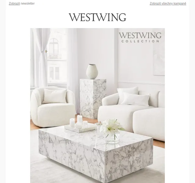 Westwing: Bílá uklidňuje – nabídka White Home Sanctuary – červen 2026 | Nuslet.cz