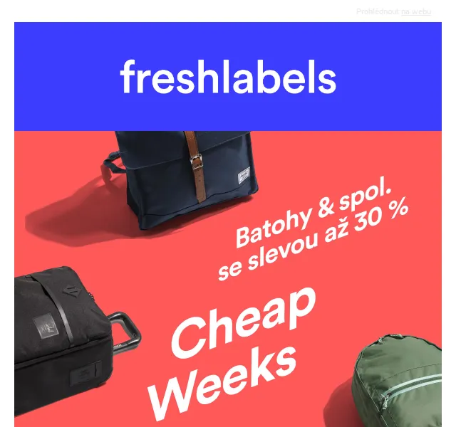 Freshlabels: Batohy a zavazadla se slevou až 30 % – červen 2026 | Nuslet.cz