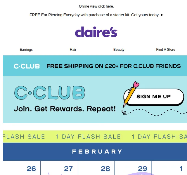 Claire's: FLASH SALE s extra slevou – červen 2026 | Nuslet.cz