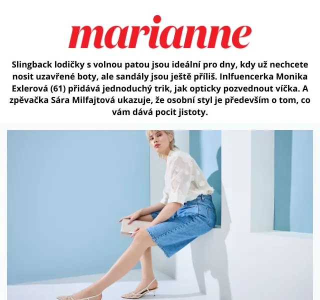 Marianne: Slingback lodičky, náušnice Furiosa – květen 2026