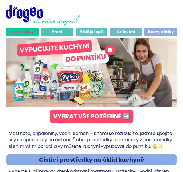 Drogeo: Čisticí prostředky na kuchyni – květen 2026 | Nuslet.cz