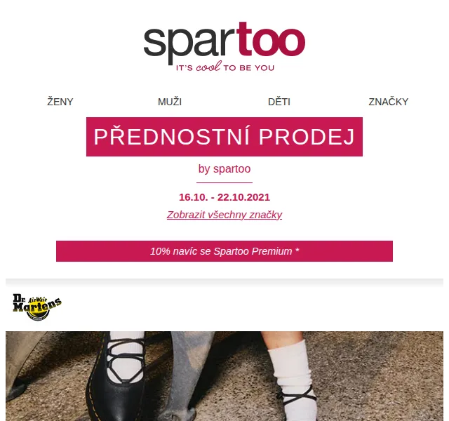 Spartoo.cz: Až -50 % na Dr Martens, Vagabond a Jack & Jones – červen 2026 | Nuslet.cz