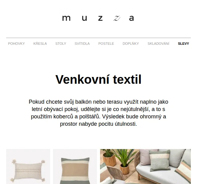 MUZZA: Venkovní textil – červen 2026 | Nuslet.cz