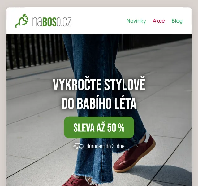 naBOSo: barefoot boty se slevou až 50 % – říjen 2026