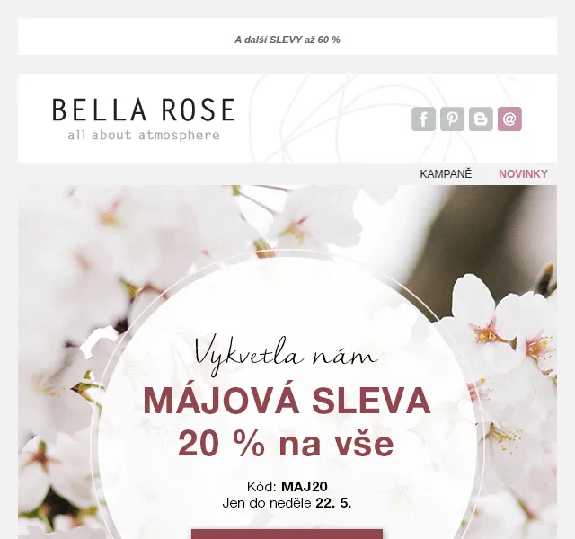 Bella Rose: Sleva 20 % a výprodej až 60 % – červen 2026 | Nuslet.cz