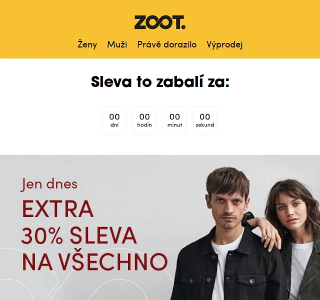 ZOOT: Extra 30% sleva i na výprodej – červen 2026 | Nuslet.cz