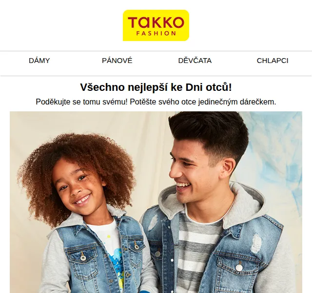 Takko Fashion: Dárek pro otce – od 149 Kč – červen 2026 | Nuslet.cz