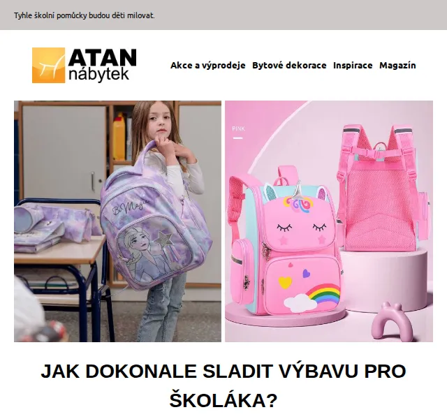 ATAN nábytek: Školní batohy a penály od 329 Kč – červen 2026 | Nuslet.cz
