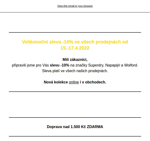 Mystyleco.cz: Velikonoční sleva -10 % na Superdry, Napapijri a Wolford – červen 2026 | Nuslet.cz