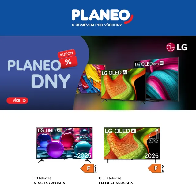 Planeo: LG televize až -30 % – duben 2026 | Nuslet.cz