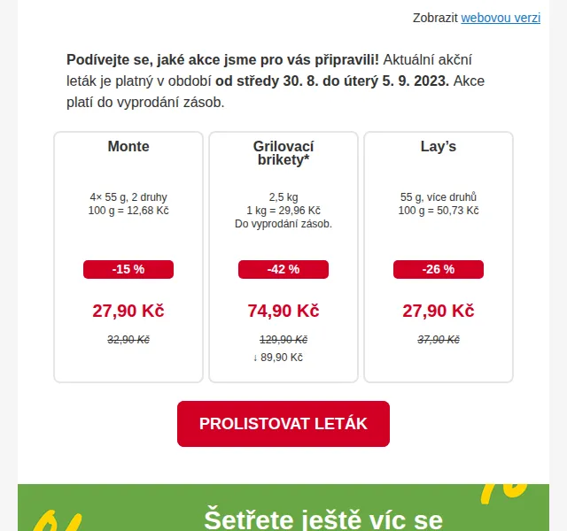 Billa: Slevy až 63 % na potraviny – červen 2026 | Nuslet.cz