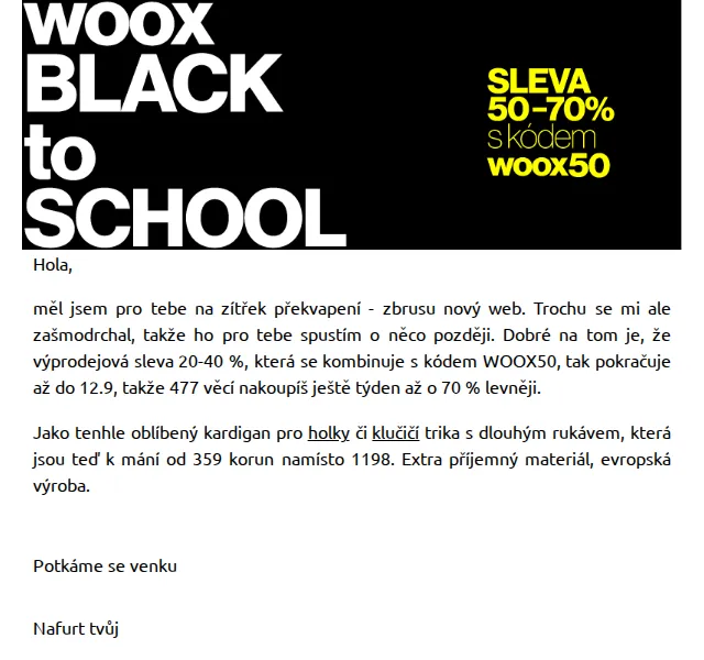 Richard Woox: Výprodej až -70 % – červen 2026 | Nuslet.cz