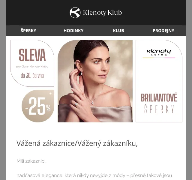 Klenoty Aurum: 25 % sleva na brilianty – duben 2026