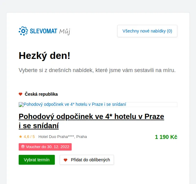 Slevomat: Pobyt v 4* hotelu v Praze se snídaní již od 1190 Kč – červen 2026 | Nuslet.cz
