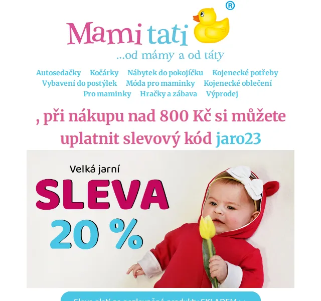 Mamitati.cz: Sleva 20 % na kojenecké potřeby – červen 2026 | Nuslet.cz