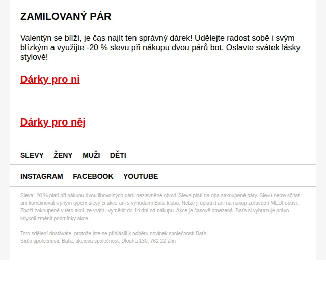 Baťa: sleva 20 % na dva páry bot – červen 2026 | Nuslet.cz