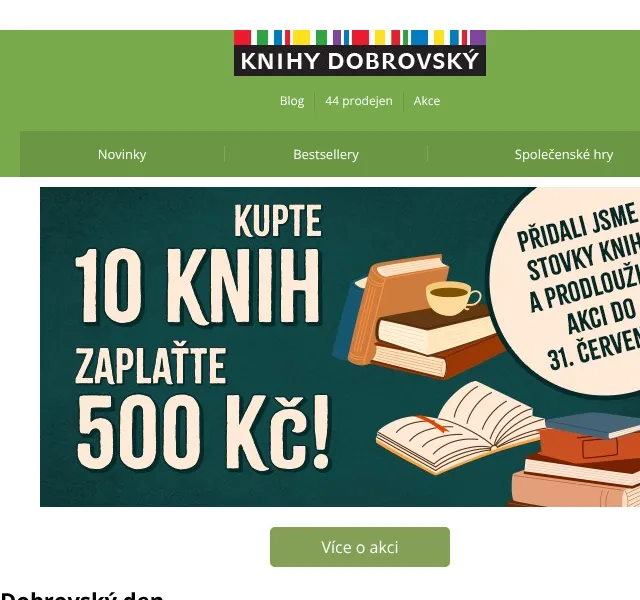 KnihyDobrovsky.cz: 10 knih za 500 Kč – červenec 2026 | Nuslet