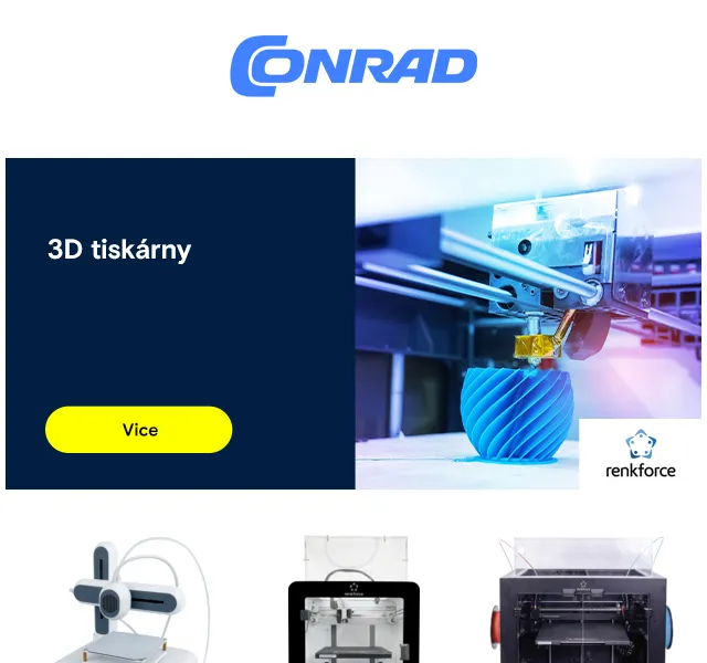 Conrad Electronic: 3D tiskárny Renkforce se slevou až 17 % – červenec 2026 | Nuslet.cz