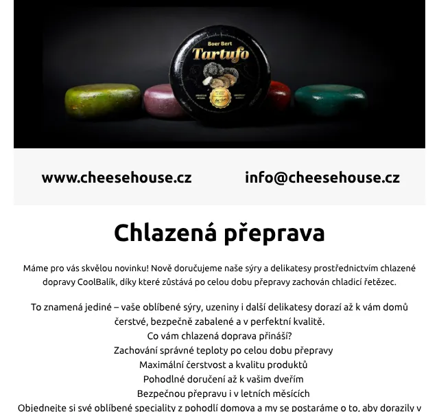 Jenda z Cheese House: Chlazená doprava – červenec 2026