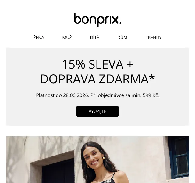 Bonprix: 15 % sleva + doprava zdarma – červen 2026 | Nuslet.cz