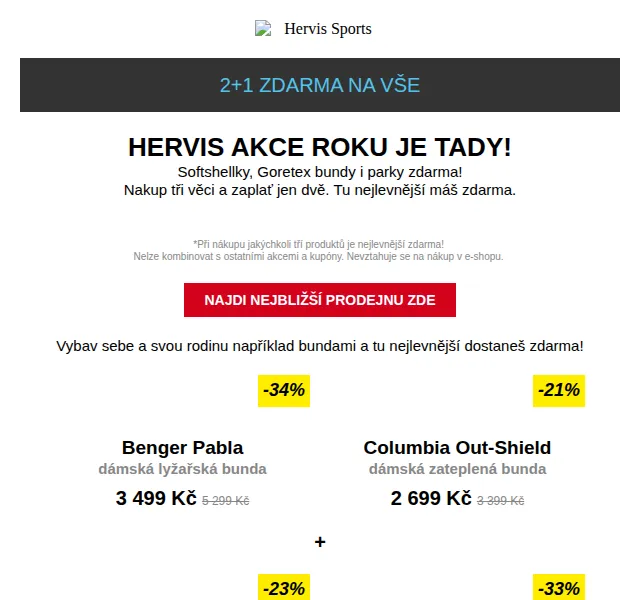 Hervis: Bundy 2+1 zdarma – červen 2026 | Nuslet.cz